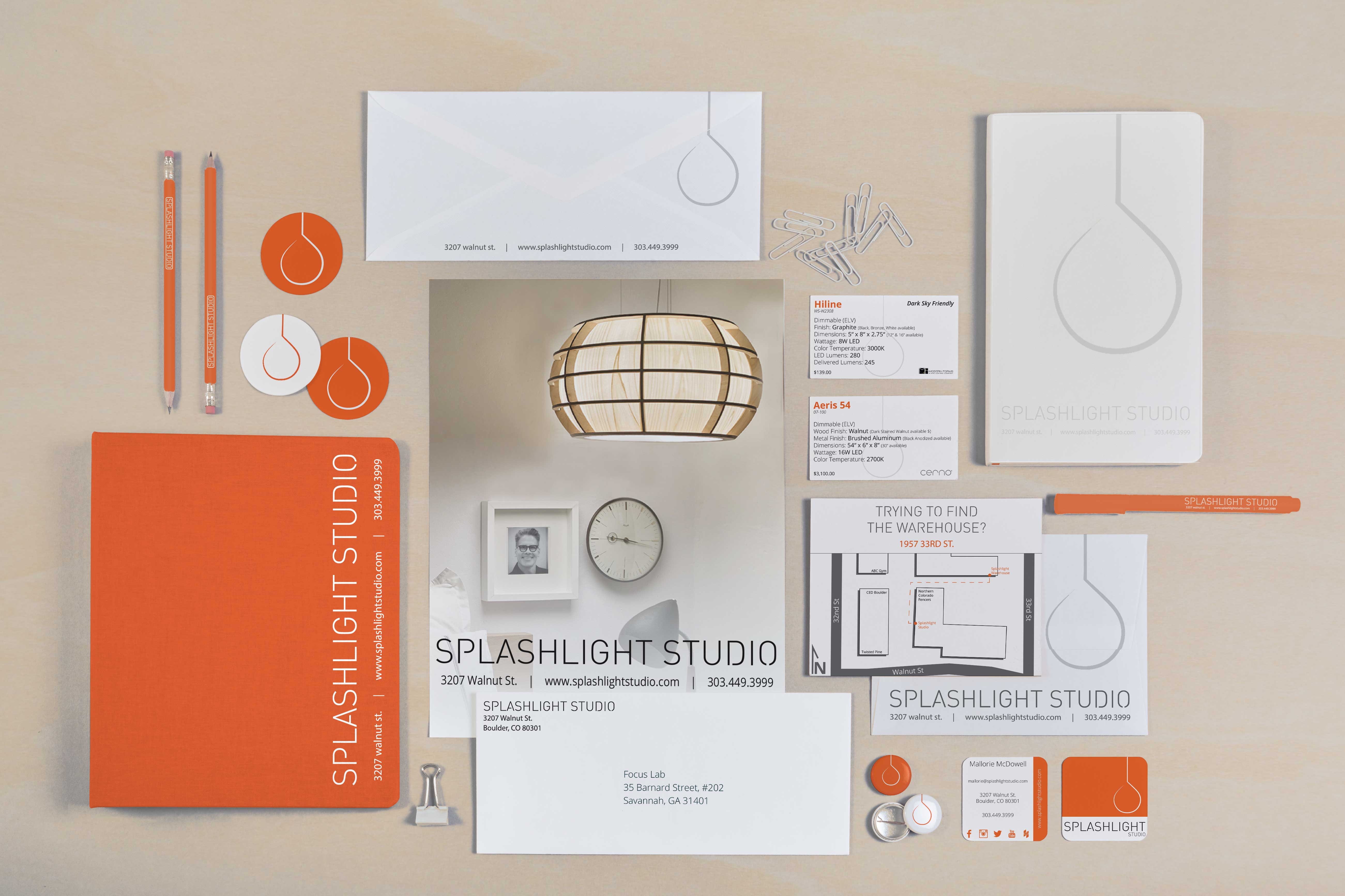 Branding materials for Splashlight Studio